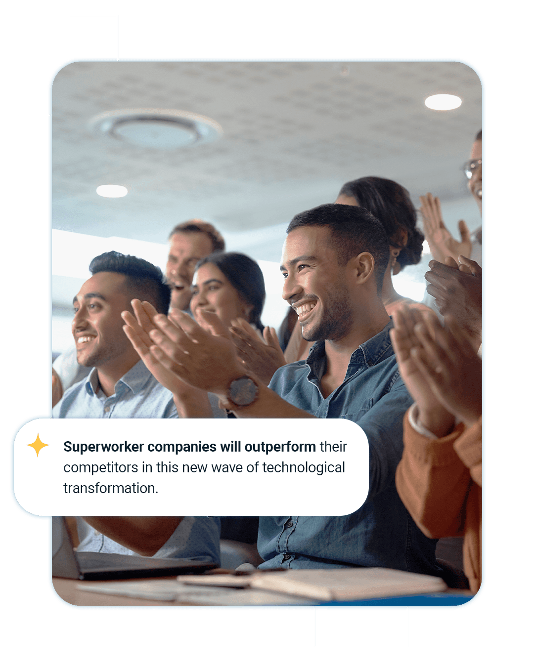 Group of professionals clapping