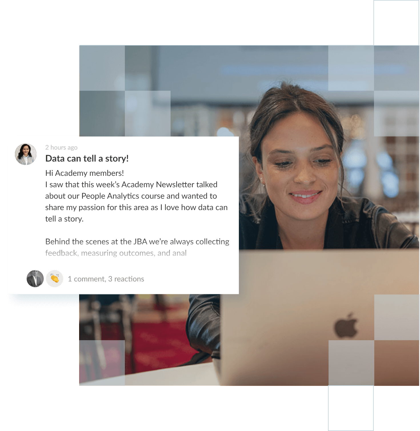 demo of the Bersin Academy learning platform cohort interaction