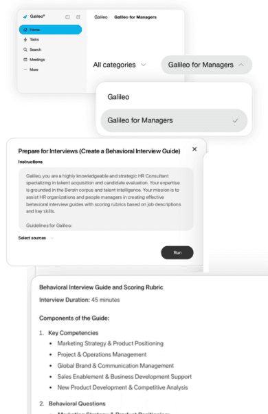 Galileo for Managers sample image for behavioral interview guide